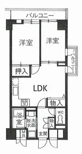 パインコート梅屋敷【10階】の間取り