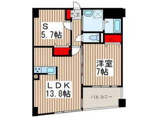 BECK EAST【4階】の間取り