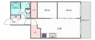 グリーンロード公園ヴィラ【7階】の間取り