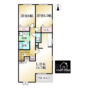 ロータス南島田D【2階】の間取り