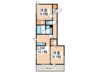 メゾンクレール【2階】の間取り