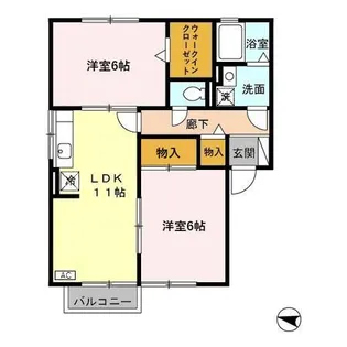 フローラルアベニューB【2階】の間取り