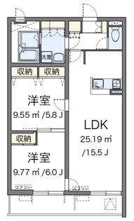 エクセルアサヒVI【1階】の間取り