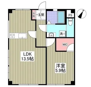 山栄ハイツ【1階】の間取り