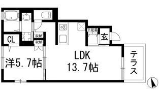 フロレゾン【1階】の間取り