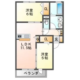 レフィナード【1階】の間取り