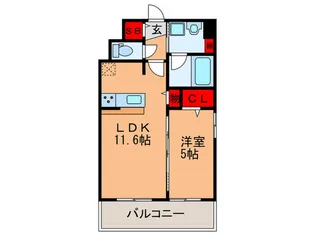 エスペランサ東洋【4階】の間取り