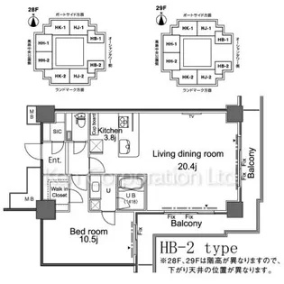 パシフィックロイヤルコートみなとみらいアーバンタワー【29階】の間取り