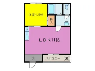 森山ハイツ【1階】の間取り