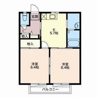 リバティー今沢【2階】の間取り