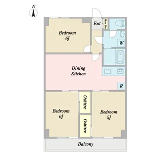 パースチャ五香A棟【1階】の間取り
