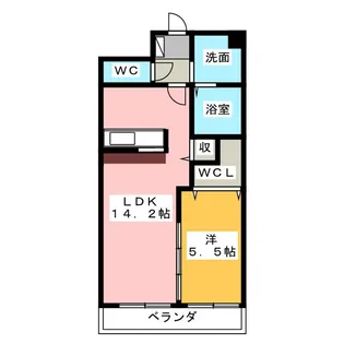 フラワーコート本町【4階】の間取り
