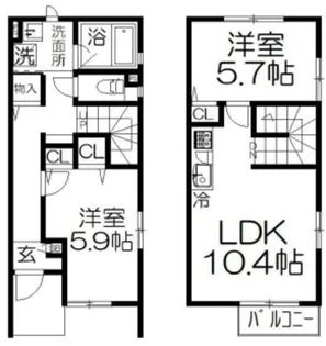 salita Oriente【2階】の間取り