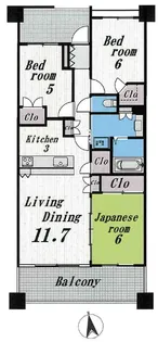 パークスクエア多摩川グリーンレジデンス【11階】の間取り
