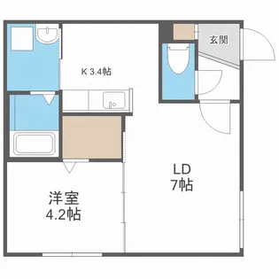 ヴィレッジ円山公園【4階】の間取り