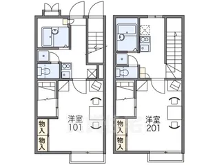 レオパレス万葉【1階】の間取り