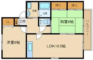 プランドール花田【1階】の間取り