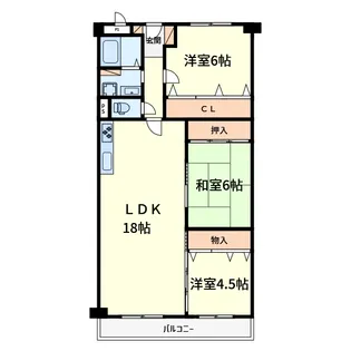 シャルマンコーポ摂津富田【5階】の間取り