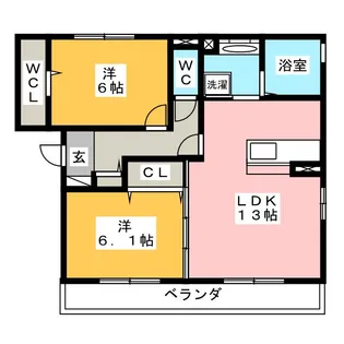 カーサ フェリス【2階】の間取り