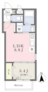 クレイン中村公園【1階】の間取り