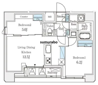 クラリティア文京湯島【7階】の間取り