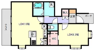 Ensoleiller(アンソレイユ)参番館【1階】の間取り