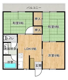 ロイヤルパークサイド【2階】の間取り