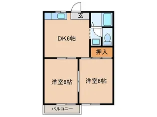 プレジ-ル大和【2階】の間取り