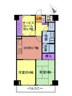 ベルメゾン東戸塚【3階】の間取り