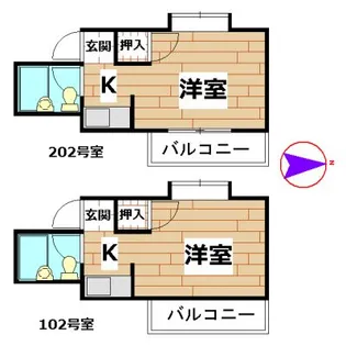 シャーミー西片江【2階】の間取り