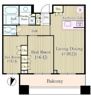 テラス渋谷美竹【6階】の間取り
