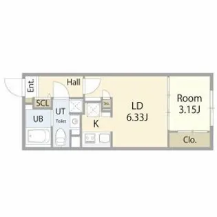 リーデンス今池【2階】の間取り