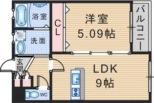 シェール中桜塚【2階】の間取り