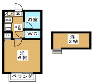 アクアコート下高井戸【1階】の間取り