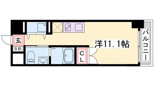レジディア神戸磯上【4階】の間取り