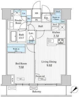 セリオ落合東中野【9階】の間取り