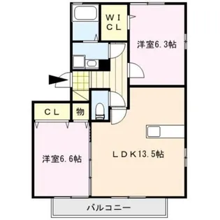 ビュー・アゼリア【2階】の間取り