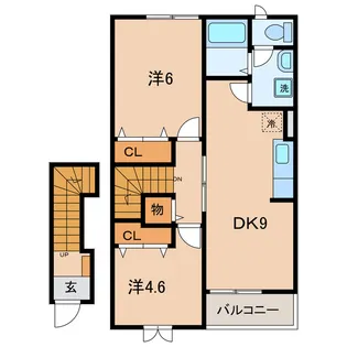 エルグランディ西尾A・B【2階】の間取り