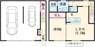 ギャラン中間ガレージD棟の間取り