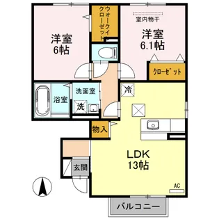 ラ・ブランリュウ伯楽 II【1階】の間取り