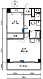 ベルドムール東横堀【2階】の間取り