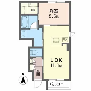 シャーメゾン田園【1階】の間取り