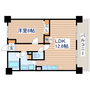 榴ヶ岡ユーワマンション【7階】の間取り