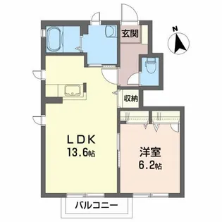 ガーデンヒルズB【1階】の間取り