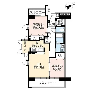 URプラザシティ新所沢緑町第三【2階】の間取り