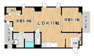 淀川ヴューハイツ【2階】の間取り
