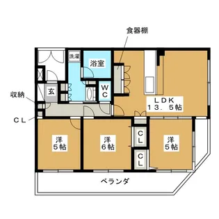 リブゼ横浜ヴェルデパセオ【7階】の間取り