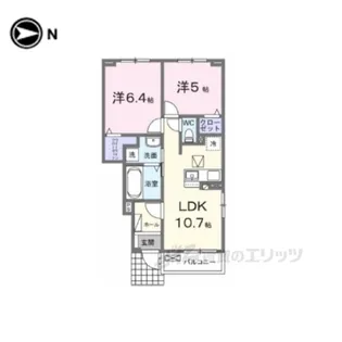 クラール倉治B【1階】の間取り