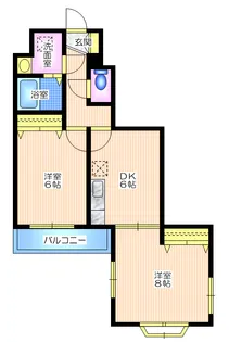 由比ガ浜ハイム【1階】の間取り