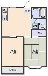 ファミーユシオン【2階】の間取り